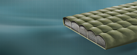 Gedetailleerd beeld van de Incomat® Standaard betonmat