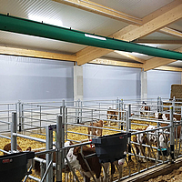 Kalverstal met ventilatie rondom