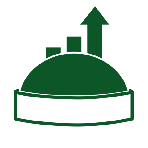 Geanimeerd pictogram biogasinstallatie - verhogingseffect