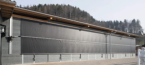 Lubratec® Fronten - Rollofront - Stabiele bescherming voor bijzonder lange openingen met hoge systeemveiligheid Lubratec Rollofront - Betrouwbaar textielfront voor binnen en buiten