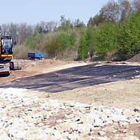 Toepassing van Fortrac 3D geogrid voor bescherming tegen bodemerosie