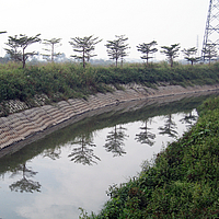 Geosynthetische kleipliner in gebruik