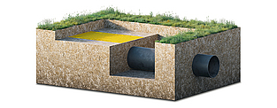 Fortrac PipeGuard geogrid voor buisbescherming Op maat bedrukt geogrid met landspecifieke waarschuwingslabels voor pijpleidingen